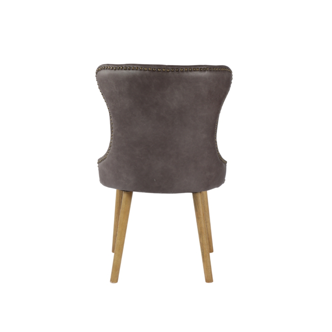 Venice Leather Look Dining Chair Grey image 3